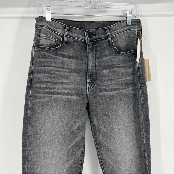Mother The Weekender Dark Denim High Waist Flare Jeans in Wanted Black 30 NWT